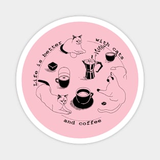 cats and coffee Magnet